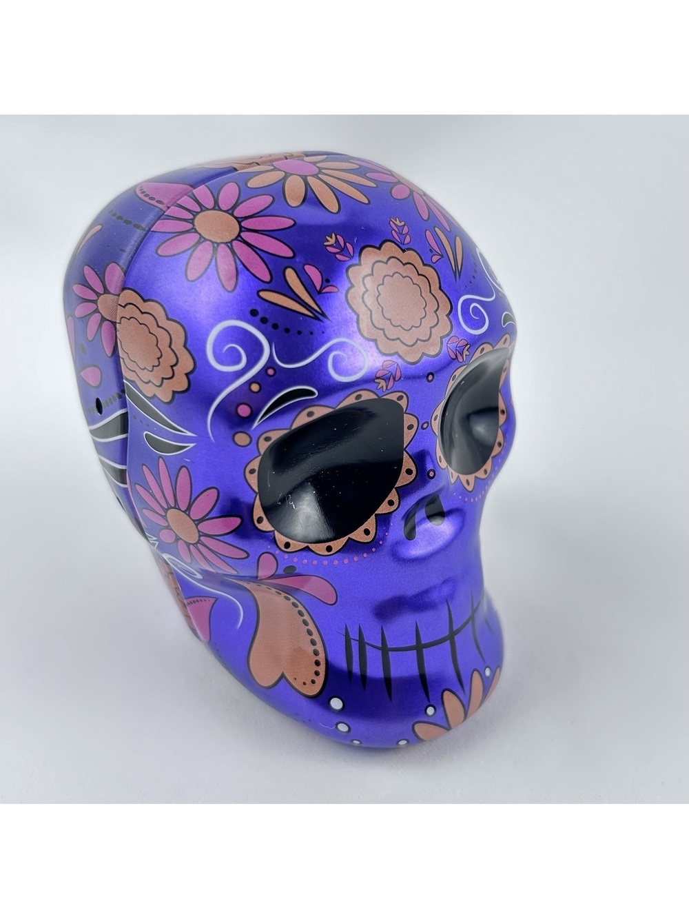 Purple Skull 3in Tin Day of the Dead or Dia de los Muertos For Candy or Trinkets